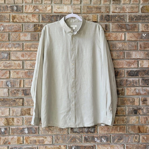 COS Men's Size Medium Hemp L/S Button-Down Shirt NEW - Picture 1 of 5